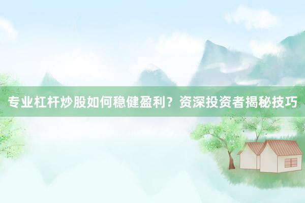 专业杠杆炒股如何稳健盈利？资深投资者揭秘技巧