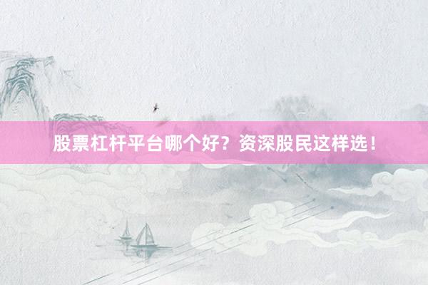 股票杠杆平台哪个好？资深股民这样选！