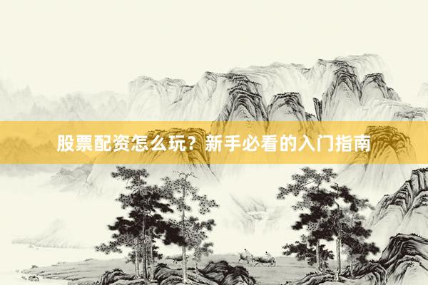 股票配资怎么玩？新手必看的入门指南